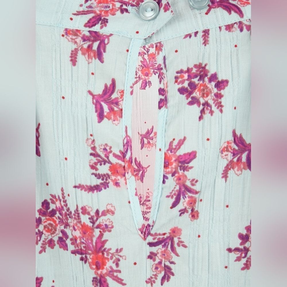 Free People Crinkle Square Neck  Blouse Bodysuit 'ANGELA' in Mint Size m - Picture 11 of 16